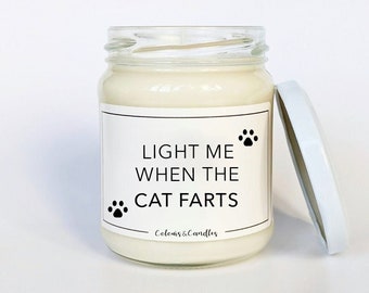 Light Me When The Cat Farts Candle | Funny Gift For Cat Owner | Pet Owner Gift | Funny Cat Owner Gift | Cat Gifts for Owner | Cat Lover Gift