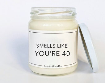 Candela profumata per il 40° compleanno / Regali per il 40° compleanno per le donne / Regalo per il 40° compleanno / Idee regalo per il 40° compleanno / Regalo per il 40° compleanno