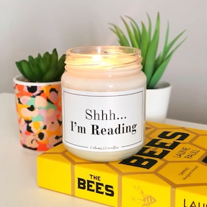Shhh...I&#39;m Reading Book Lover Gift, Bookish Candle, Bookworm, Best Friend Gift, Gift For Him, Gift For Her, Birthday Gift, Reading Candle