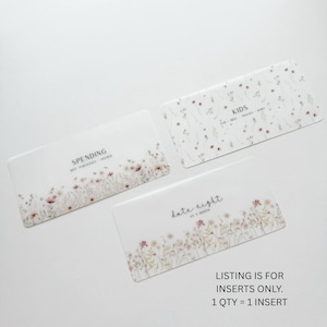 Floral Cash Envelope Inserts | Inserts Only | Laminated