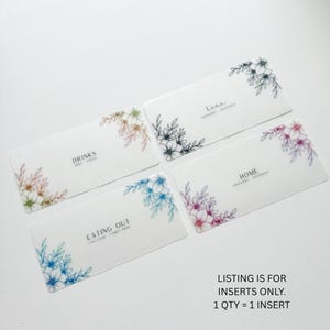 Dahlias Floral Cash Envelope Inserts | Inserts ONLY | Laminated