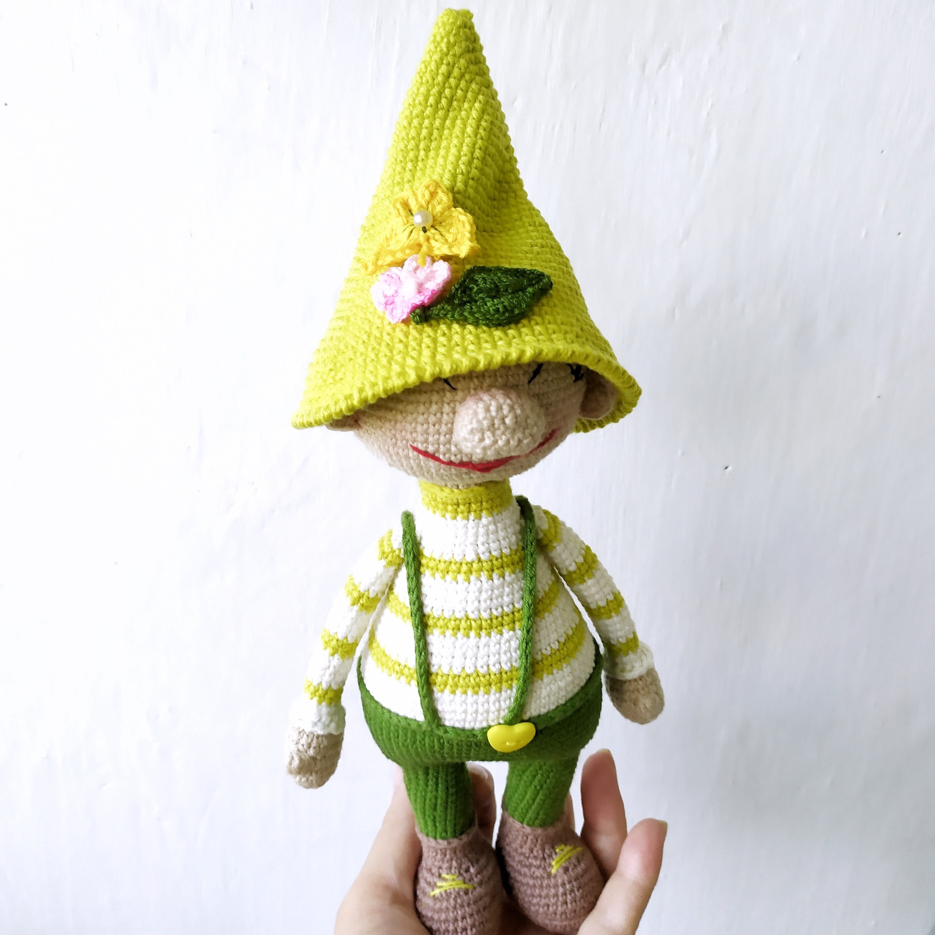 Knitted doll. Handmade knitted gnome. Amigurumi doll gnome. Etsy