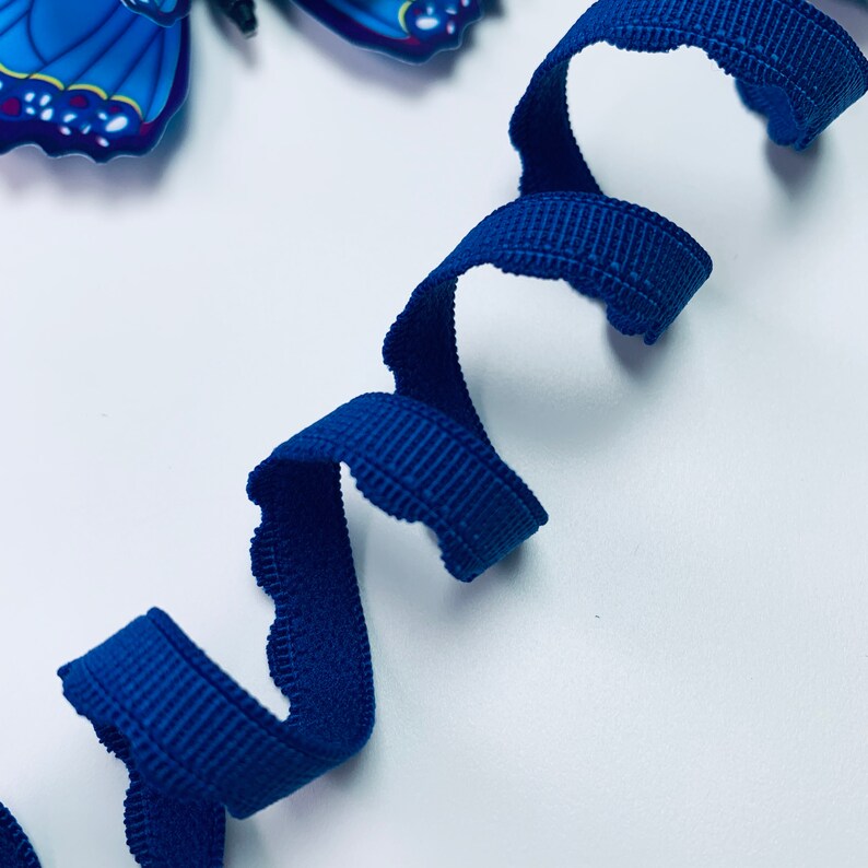 13 Picot Plush Elastic Bramaking Supplies Blue by 8 yards Finishing Bra making Elastic Edge Elastic for bras Lingerie Stretch Trim