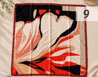 Large Silk-Feel Square Scarf – 35 x 35 Inches (89 x 89 cm)