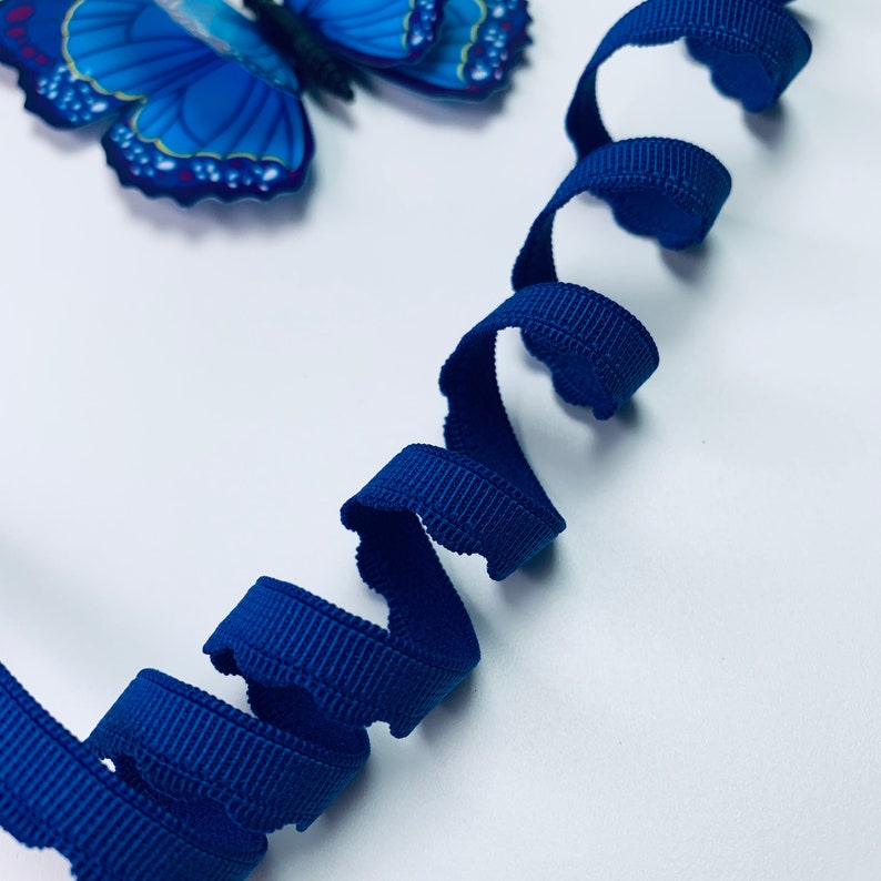 13 Picot Plush Elastic Bramaking Supplies Blue by 8 yards Finishing Bra making Elastic Edge Elastic for bras Lingerie Stretch Trim