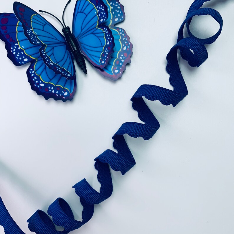13 Picot Plush Elastic Bramaking Supplies Blue by 8 yards Finishing Bra making Elastic Edge Elastic for bras Lingerie Stretch Trim