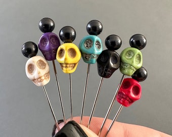 Skull Pins (set of 7) • Accessory • Voodoo • Voodoo Pins • Skulls • Skull Pins  •  **pins only**