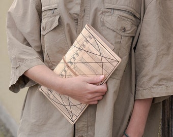 Leather clutch envelope bag / portfolio purse. Golden Ratio