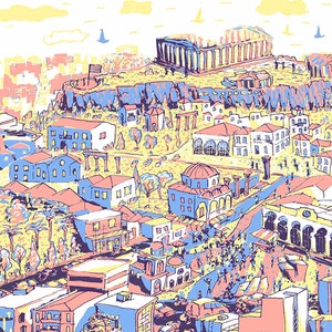 Cartão postal/decoração de parede. Atenas moderna.