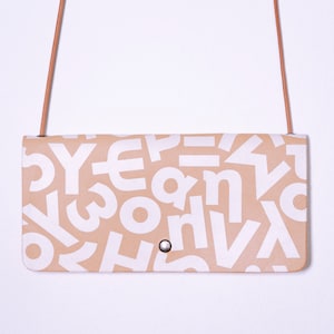 Bolso bandolera pequeño de piel / Alfabeto griego