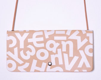 Bolso bandolera pequeño de piel / Alfabeto griego