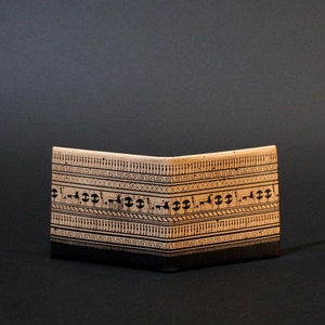 Cartera de piel - Monedero y monedero - Tarjetero - Doble pliegue - Cartera delgada Geometrical Period