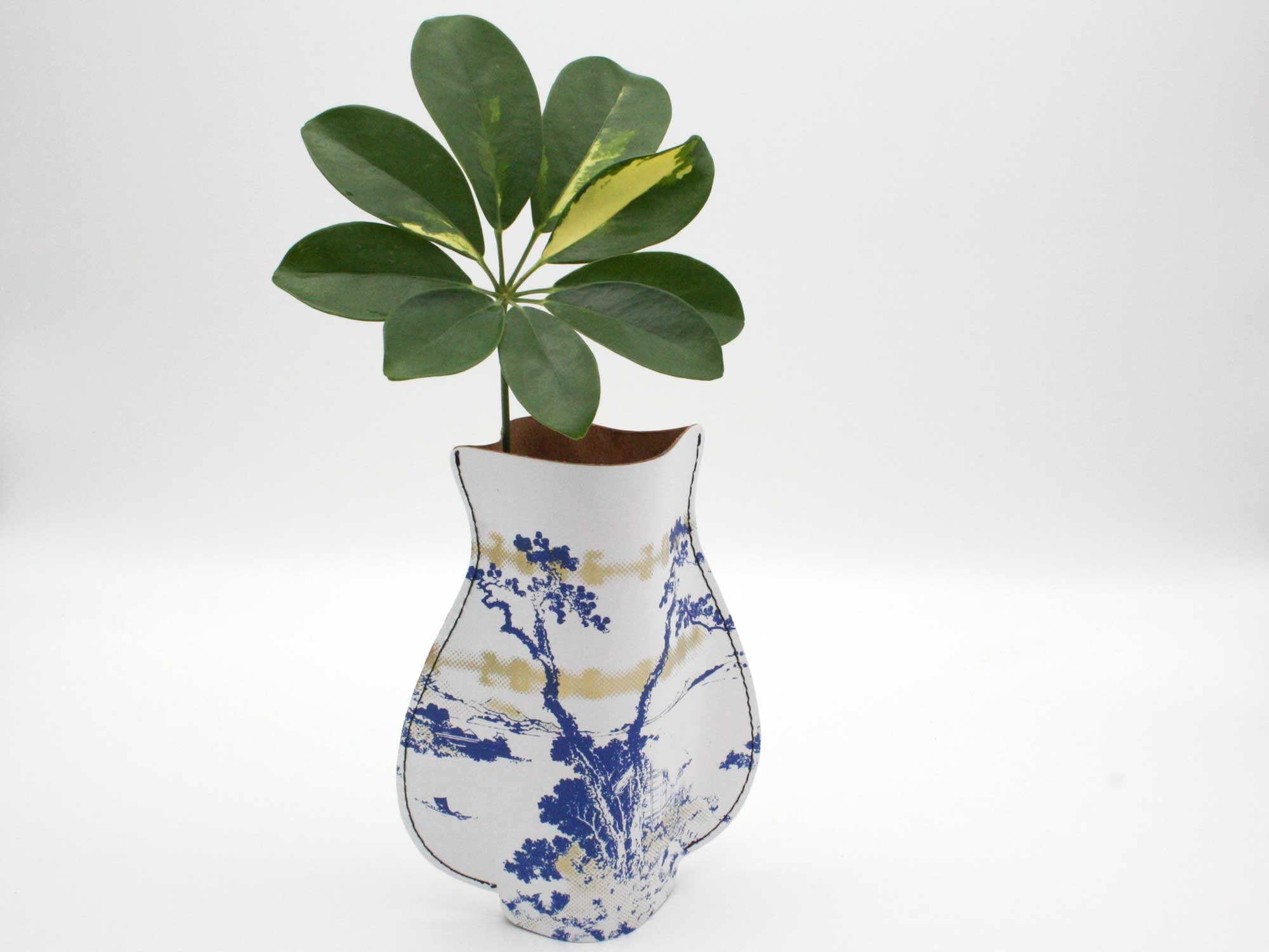 Leather Wrapped Vase, Japanese Print