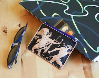 Monedero de piel para tarjetas de crédito y monedas, monedero con cremallera, billetera unisex