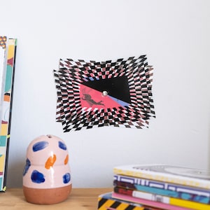 Drehen Postkarte/Wand-Dekor, interaktive optische Illusion. Eros & Satyr.