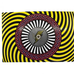 Tornitura di decorazioni da cartolina/parete, illusione ottica interattiva. Zeus.