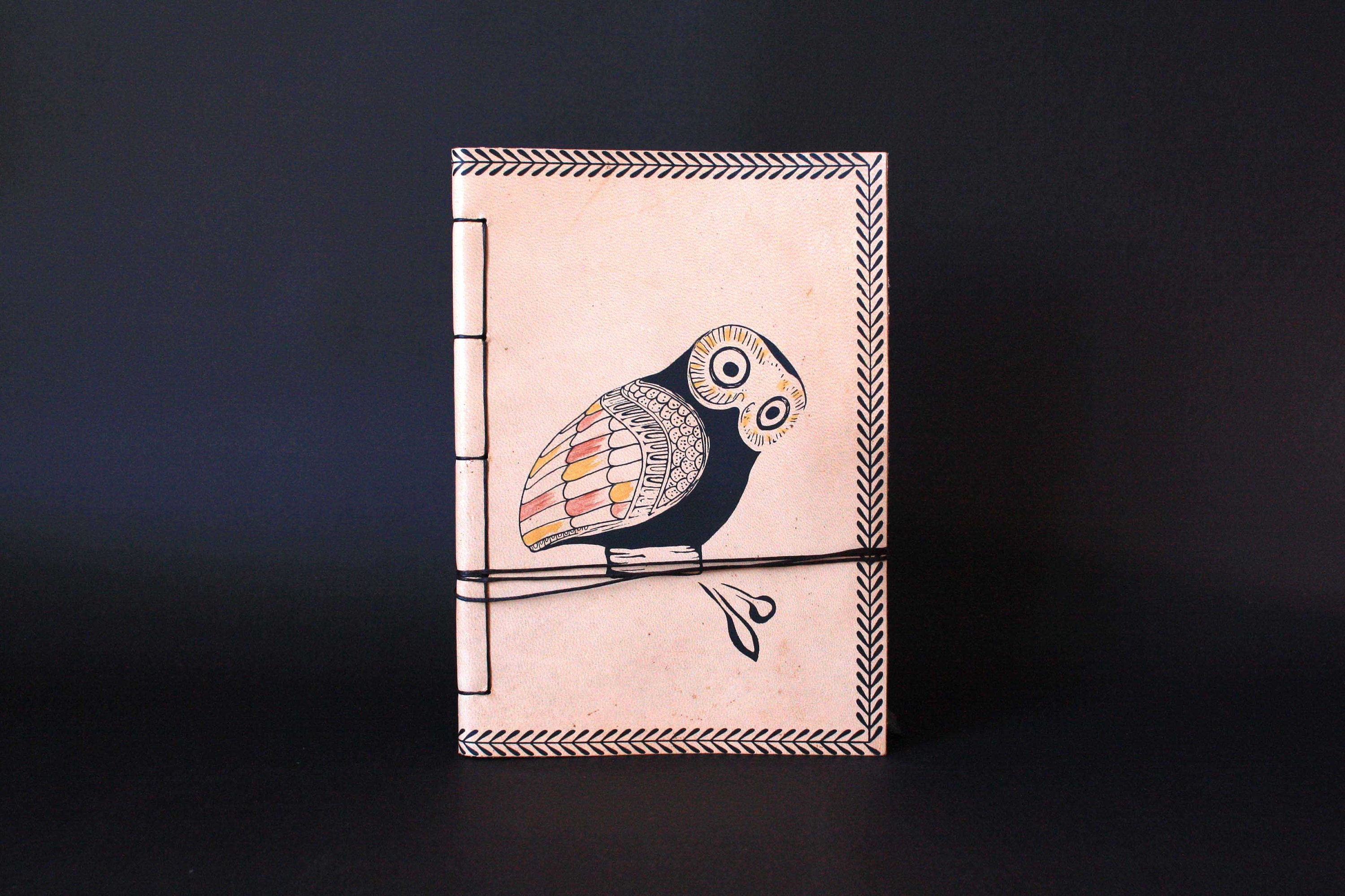 Leather Journal Notebook A5, Glaucus (Owl of Athens).