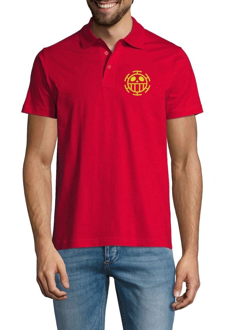 Embroidered One Piece Jolly Roger Luffy Anime Flag Symbol Sportswear Polo Shirt For Man Top Tees Summer Wear