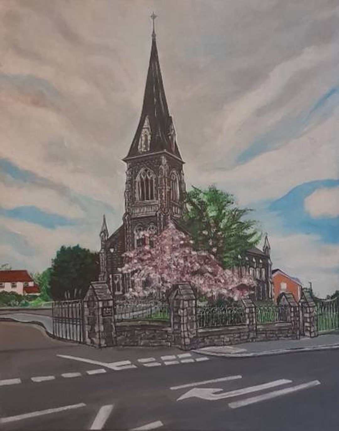 St Teresa of Avila Church, Glen Road Belfast Wall Art Print, UNFRAMED