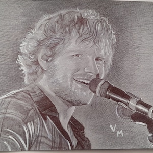 Ed Sheeran Embellished Art Print unframed