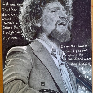 Luke Kelly Raglan Road original Hand Embellished Art Print unframed