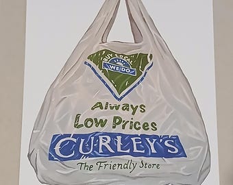 Curley's Bag schilderij kunstdruk ingelijst A4