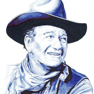 John Wayne original Art Print unframed
