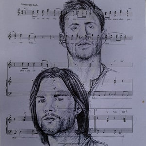 The Winchester Brothers Original Pen Drawing Carry On Wayward Son