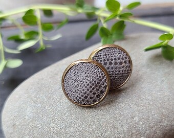 Textured Gray Leather Studs
