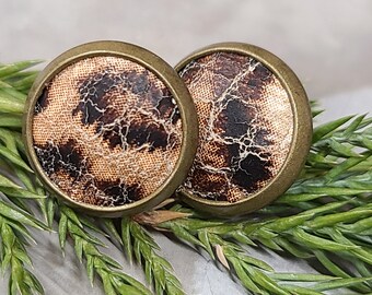 Leopard Crackle Leather Studs