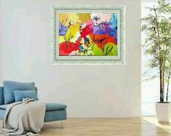Art, Painting color oil on canvas Abstract "flower fields"