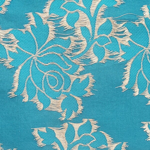 Blue Damask Fabric Etsy
