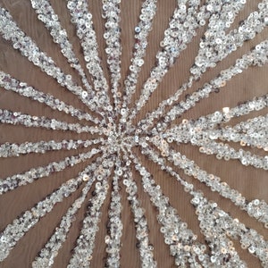 Tela de encaje de cuentas de novia blanco marfil, tela de encaje hecha a mano, tela de cuentas blanca marfil, tela de boda, encaje de alta calidad, tela de encaje 3D