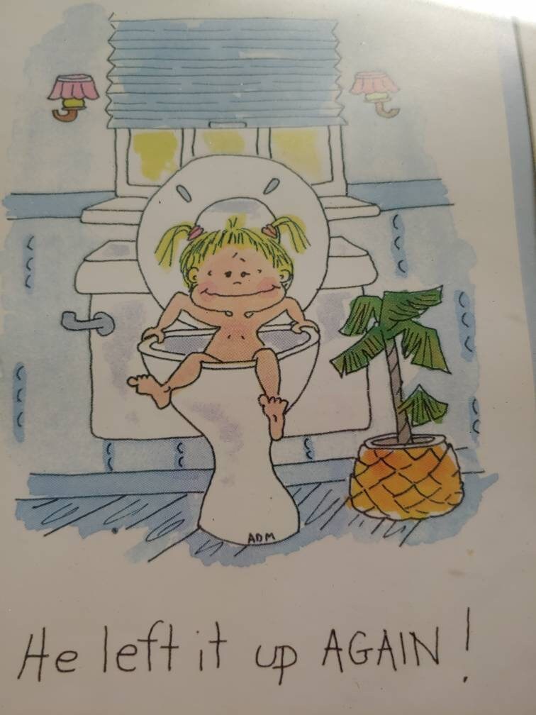 Badezimmer Humor 1985 Die Bibliothek Arlene Dietrich Miller | Etsy