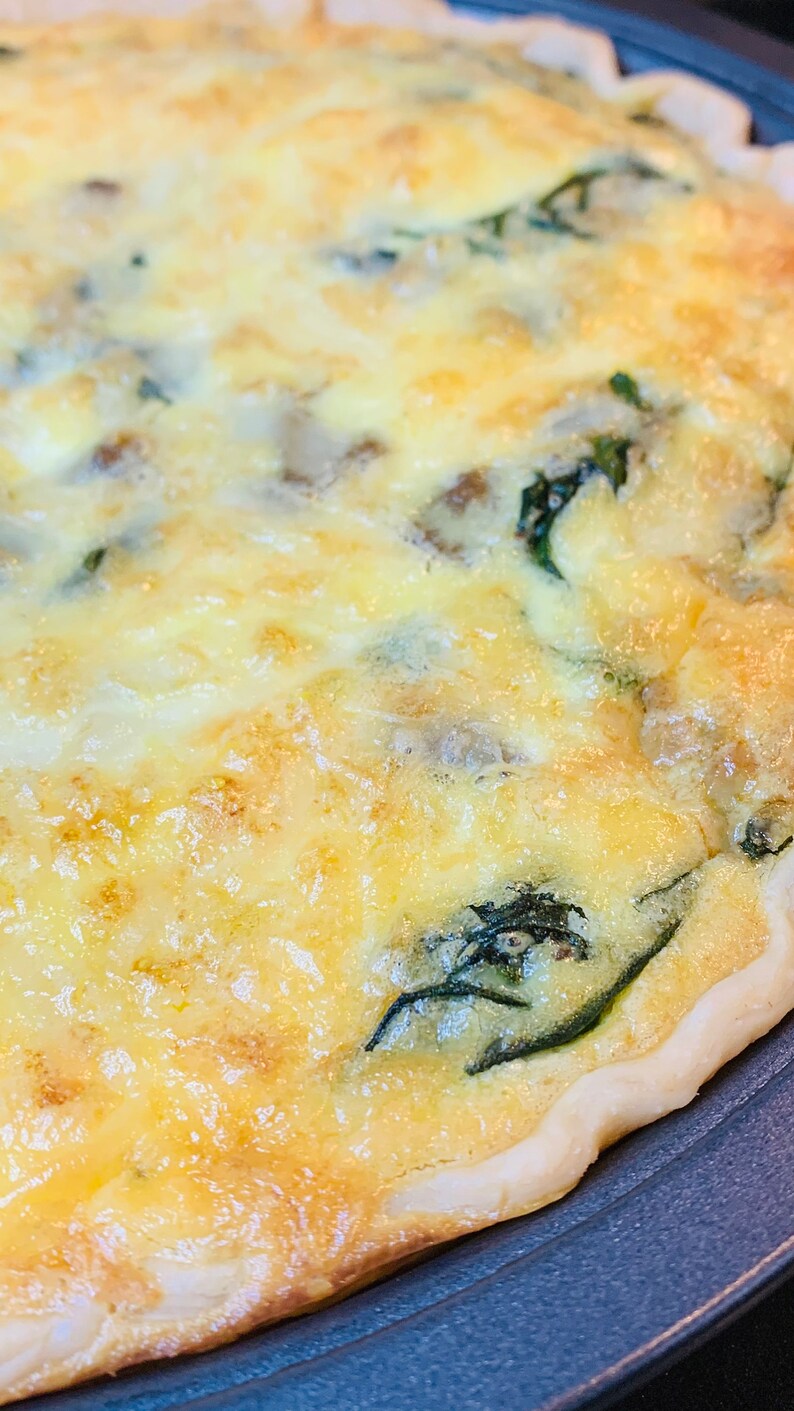Turkey Sausage & Spinach Quiche Recipe, Downloadable PDF Etsy