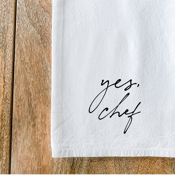Yes, Chef Tea Towel: The Bear - script // housewarming gift - hostess gift - barware - birthday gift - chef graduation gift