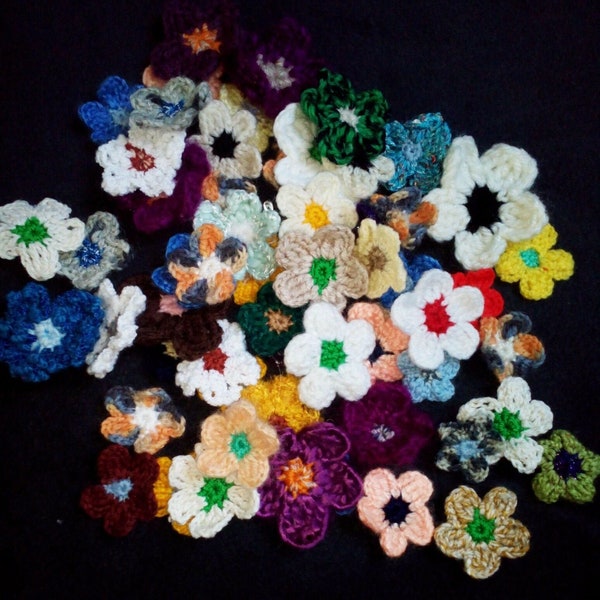 50 fleurs au crochet au crochet - appliques, fleurs au crochet, porte-bonheur, patchs