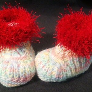 Baby shoes knitted pink, handmade, sole length 9 cm, new - knitted / crocheted