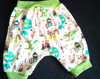 Pump pants, harem pants, wax pants, size 68 - handmade, jersey f. baby knight