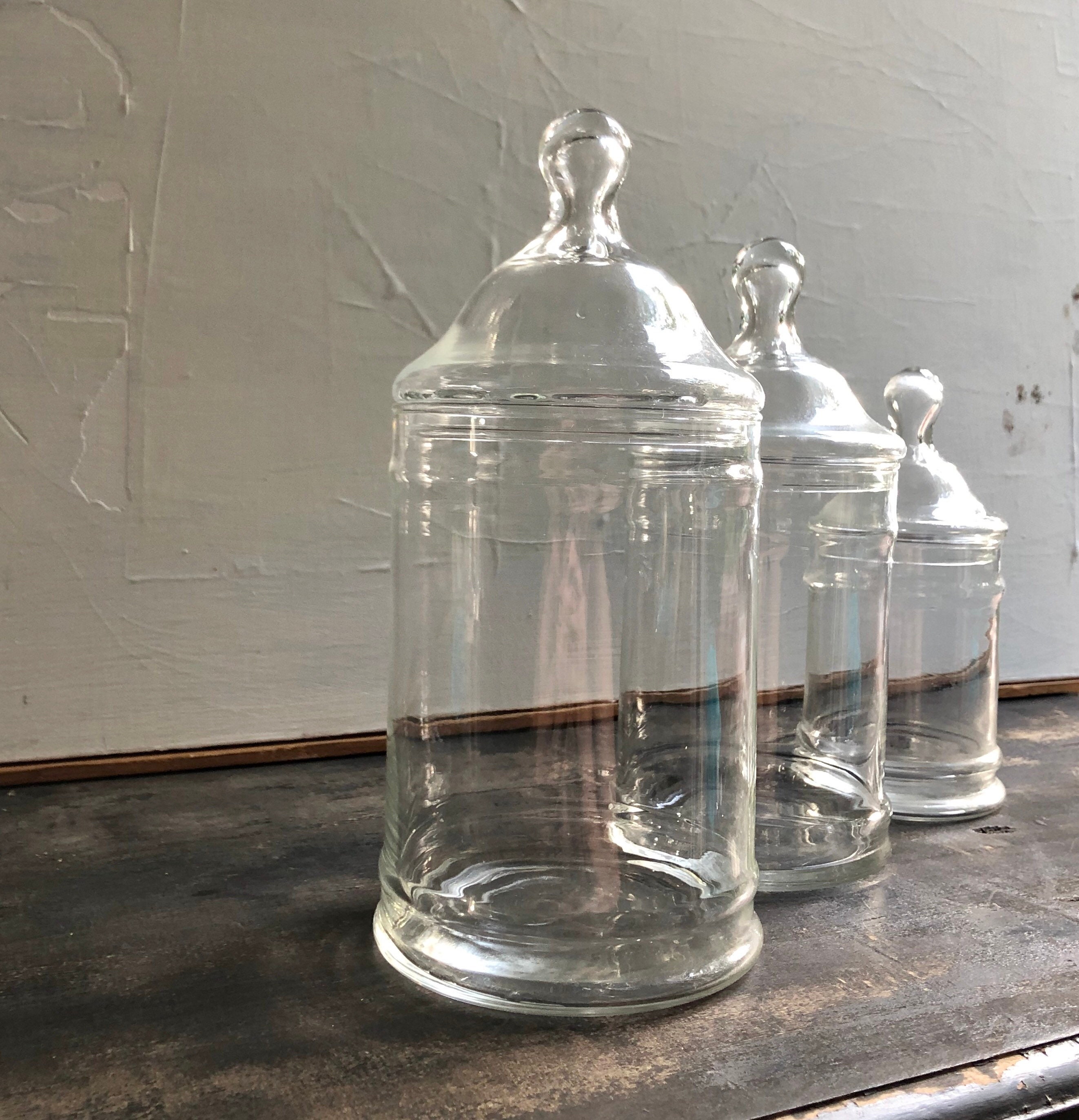 Vintage Glass Jars with Lids Apothecary Terrarium or Etsy