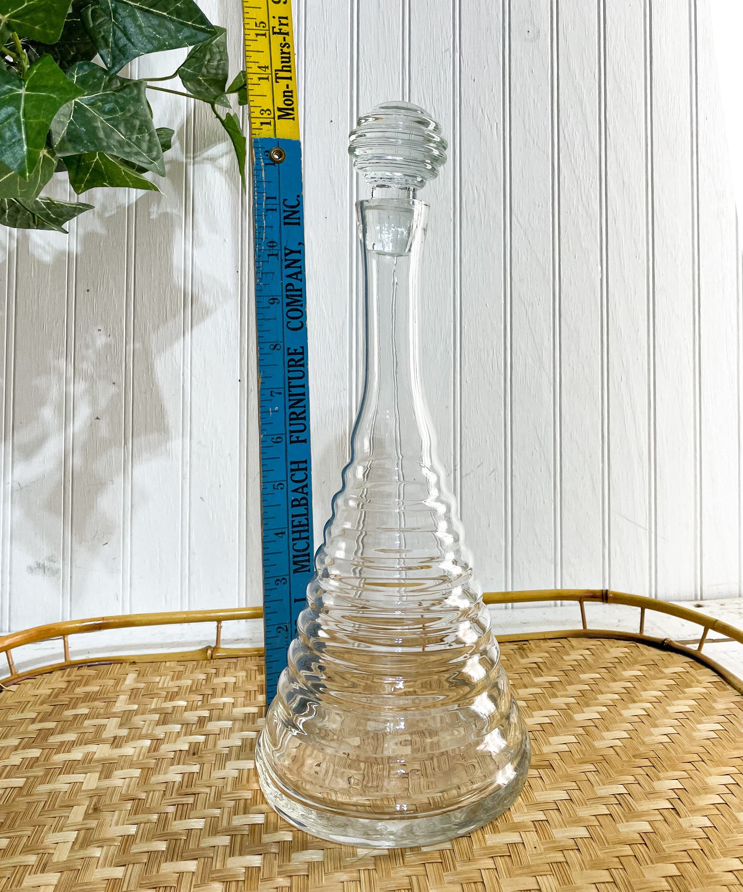 Honey Cone Glass Decanter & Lid from Pier 1 Vintage 1990s Etsy