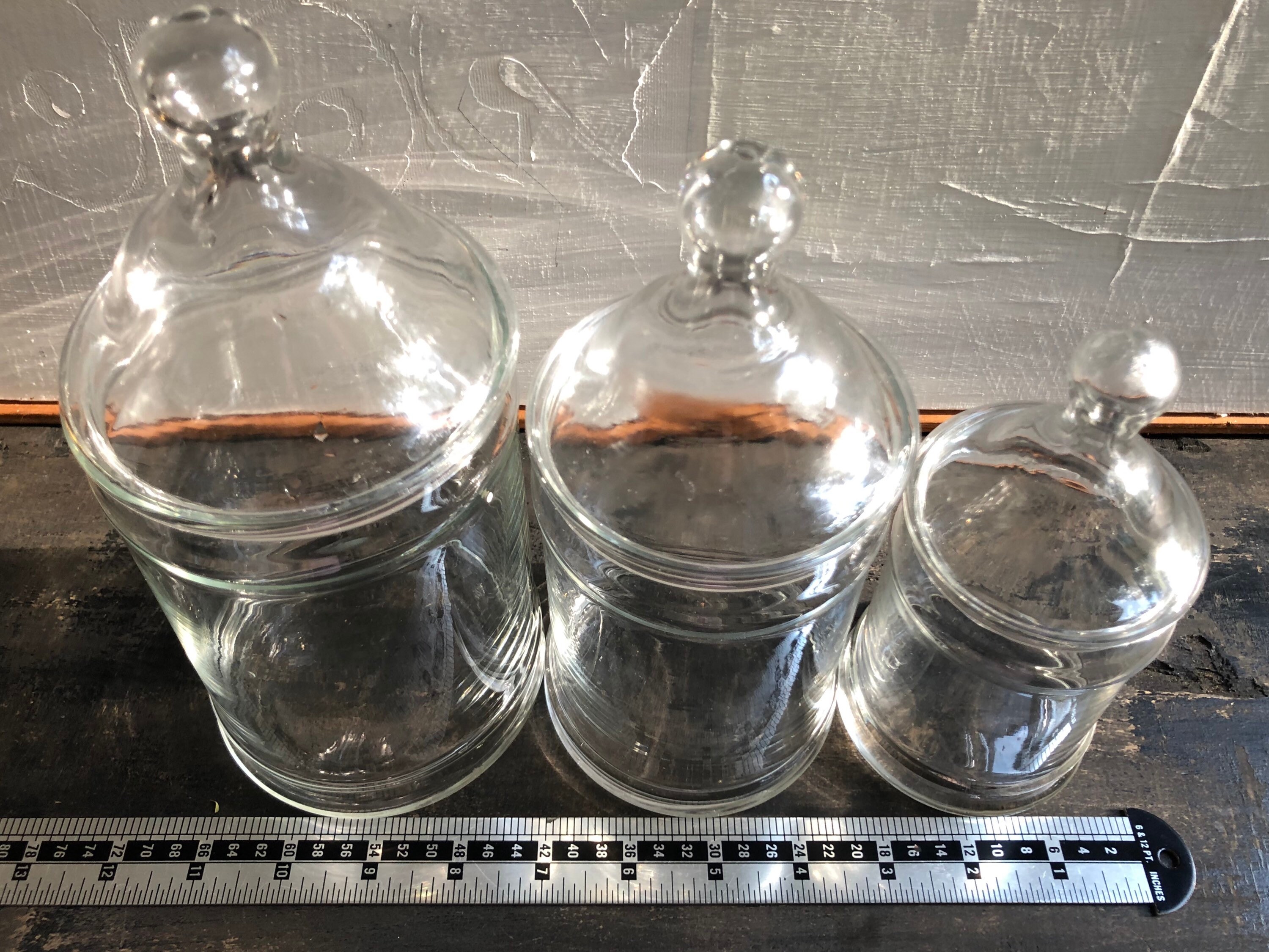 Vintage Glass Jars with Lids Apothecary Terrarium or Etsy