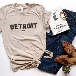 Detroit 1701 Graphic Tee | Vintage City Shirt | Detroit Pride Apparel | Detroit Football | Michigan Urban Shirt | Detroit Lions