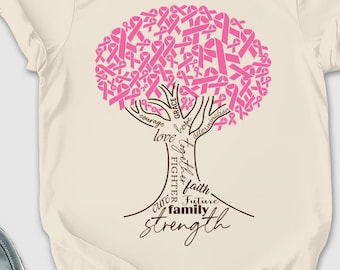 Pink Ribbon Tree Shirt, Breast Cancer Awareness Shirt, Motivational Shirt, Breast Cancer Fighter Shirt, Breast Cancer Support Gift, Pink Tee