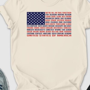 American Flag Shirt, Unites States Shirt, 4th Of July Shirt, American Flag With States Shirt, Patriotic Shirt, Red White And Blue Shirt, Mom