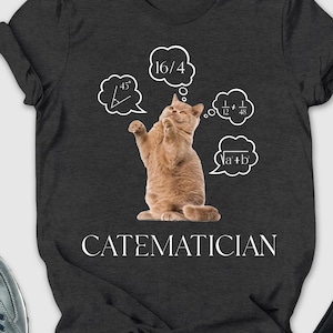 Catematician Shirt, I Love Math And Cats Shirt, Math Pun Shirt, Mathematician Cat Shirt, Math Teacher Shirt, Matematicat Shirt, Cat Mom Gift