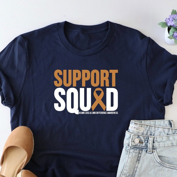 Support Squad Shirt, Limb Loss Warrior Shirt, Prosthetic Leg Tshirt, Amputee Awareness Tshirt, Support Team Shirt, Orange Ribbon Shirt, Girl