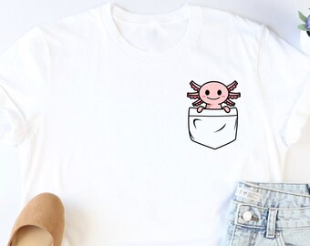 Pocket Axolotl Shirt, Pretty Axolotl Shirt, Axolotl Lover Shirt, Axolotl Birthday Shirt, Funny Axolotl Fan Shirt, Undersea Animal Shirt, Mom