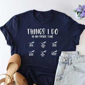 Airplane Shirt, Airplane Enthusiast Shirt, Travel Lover Shirt, Airplane Academy Shirt, Spare Time Tshirt, Gift For Aviator, Pilot Life Shirt image 1