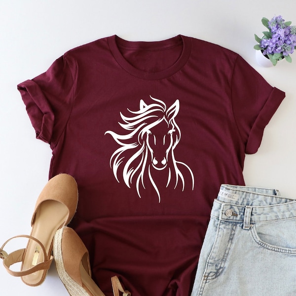 Horse shirt, Horse lover shirt, Horse tee, animal lover shirt, country girl shirt, Horse gifts, Cute Horse Shirt, Horse lover tee